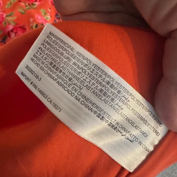 Anthropologie - Keepsake the Label - For Me Orange Floral Ruffle Trim Satin Gown - Picture 9 of 9